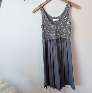 Rebecca Taylor Gray Embellished Top